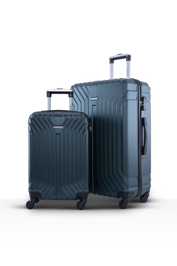 Nior Series Set of 2 Luggage – Lightweight ABS Hardshell, 10KG Carry-On & 30KG Large Trolley Green
