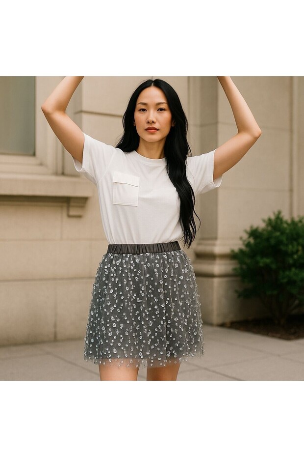 İNCİLİ MİNİ ETEK - 2