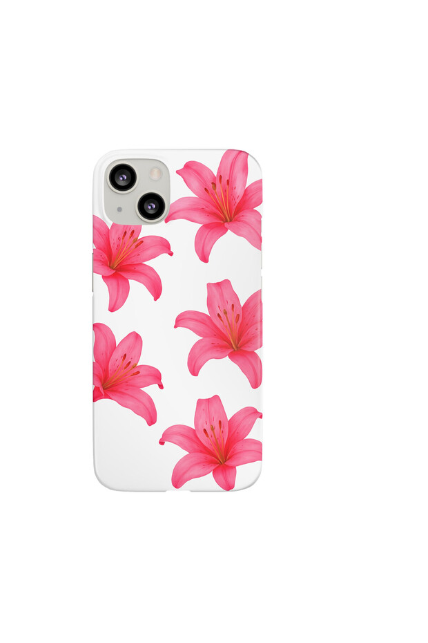 Apple iPhone 13 / 14 Case Lily Design Printed Velvet Inside Launch Silicone Cover