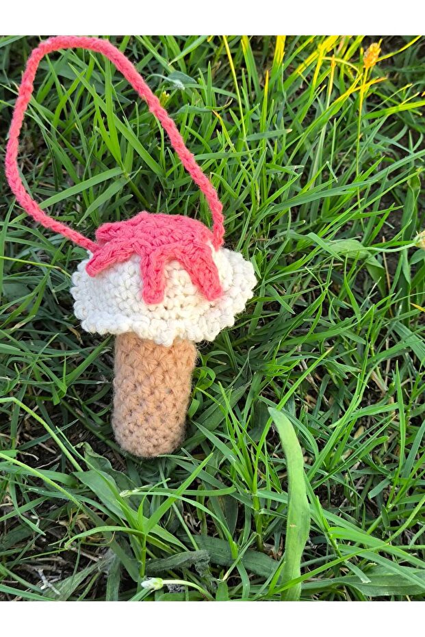 Hanging Lipstick Case Bag Charm / Hand Knitted