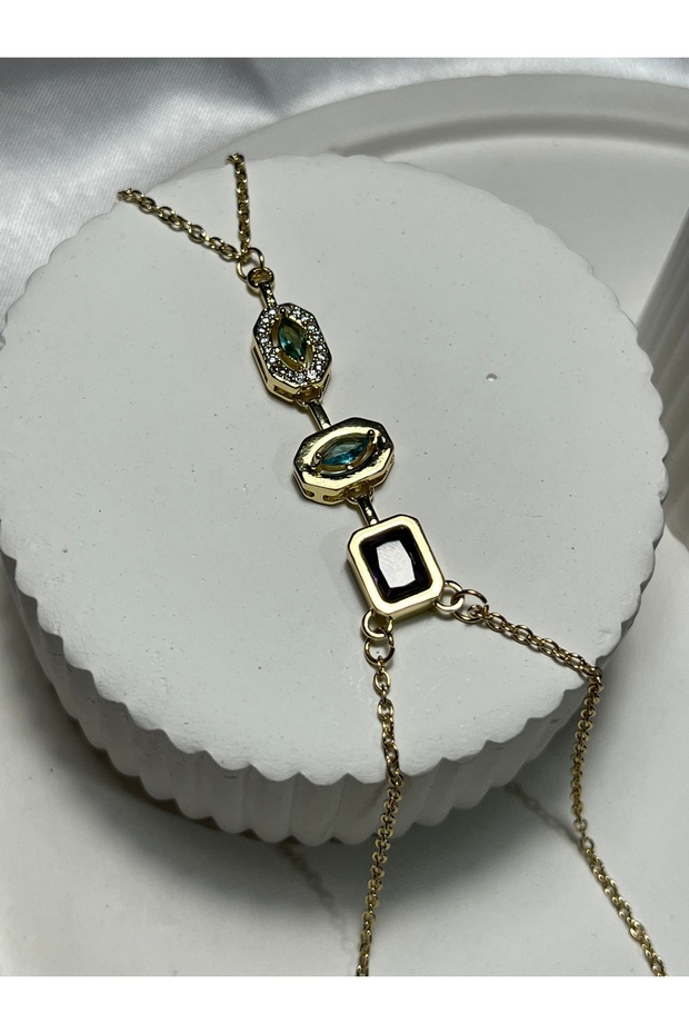 316L Guaranteed Tarnish Free Steel Shahmeran with 3 Zircon Stones 2 Blue Shahmeran