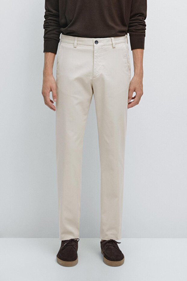 Slim fit dokulu pantolon - 2