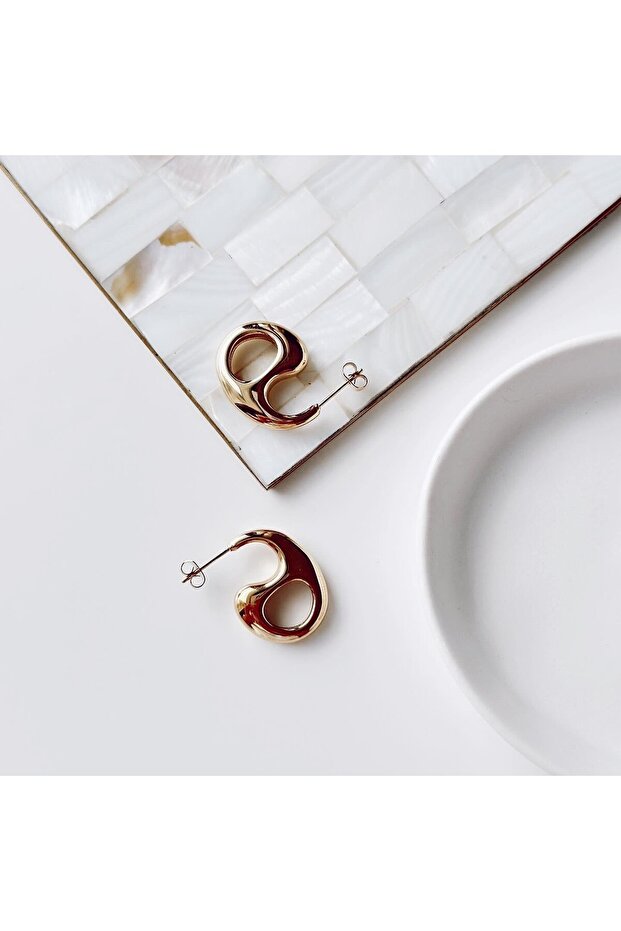 As gold çelik küpe - 1