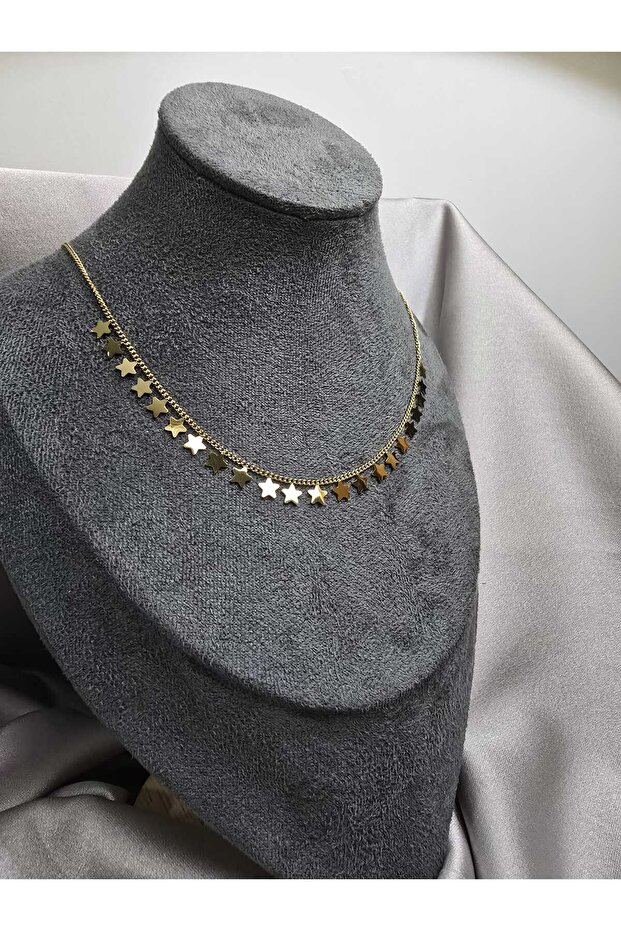 yıldızlı çıtır çelik kolye - 1