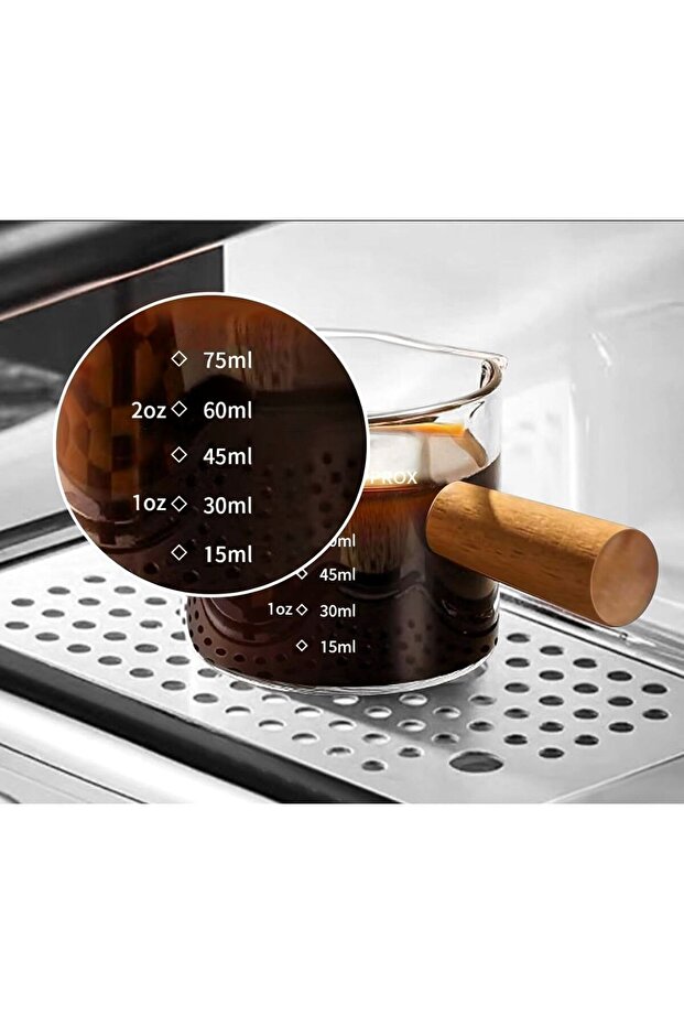 75 ml Ahşap Saplı Isıya Dayanıklı Espresso ve Sütlük Bardağı, Beyaz - 3