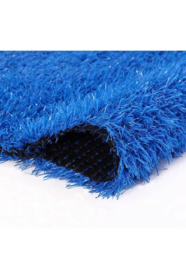 Blue Artificial Grass Turf Easy to Clean, Synthetic Grass Pet Carpet