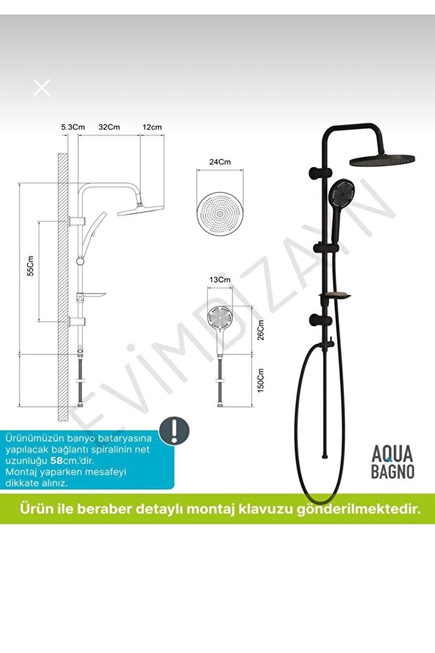 TEPE ROBOT DUŞ SETİ SİYAH 3 MODLU - 4