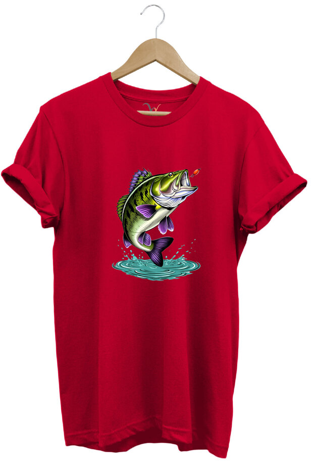 Fishing Fishing Perch Fish Printed Hunter 100% Cotton Regular Fit Unisex T-Shirt