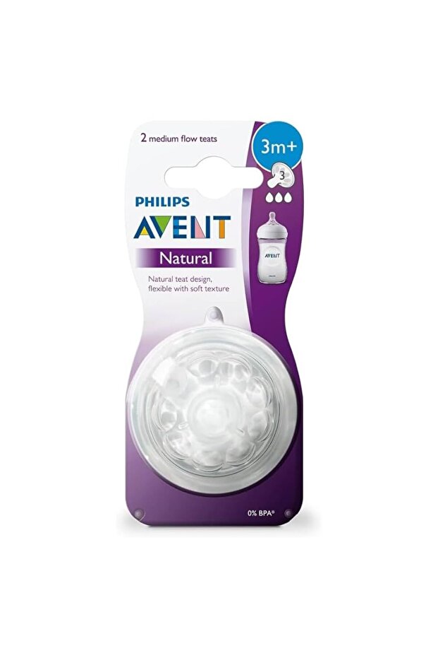 Avent Nat 3.0 Teats 3M+ X2 Flow 2