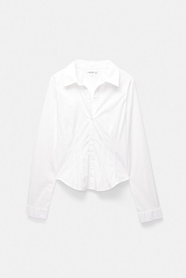 Dar kesim pensli gömlek - 5