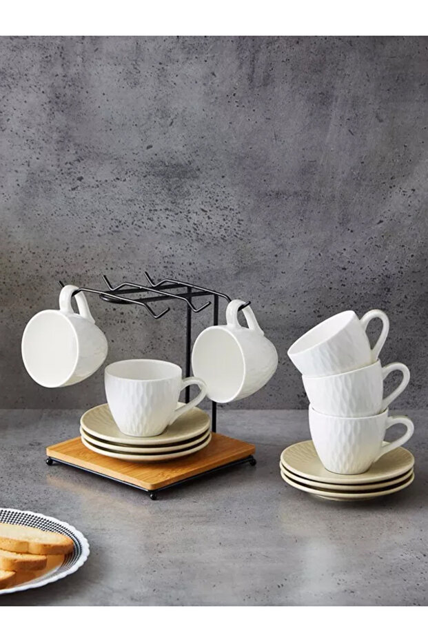 Ceramic Gawa Cup & Tea Cup with Saucer, Mug,6pcs,Small Size,BB2134