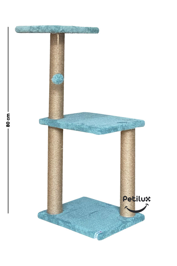 Welsoft Fabric Covered Jute Drawstring Cat Scratching Playground - 4