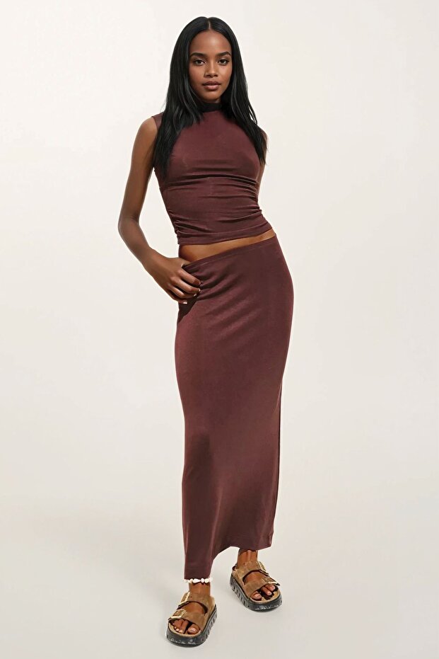 Fitted Halter Yaka Örme Üst - 2