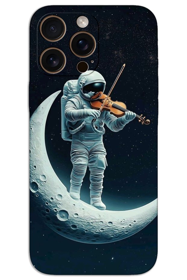 iPhone 16 Pro Case Hd Pattern Printed Back Cover - Astronaut Violin