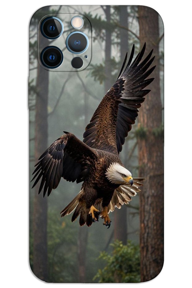 iPhone 12 Pro Case Hd Pattern Printed Back Cover - Eagle