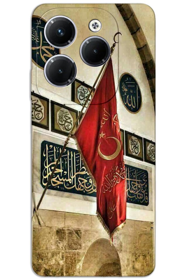 حافظة إنفينيكس هوت 40 برو ذات غطاء خلفي مطبوع بنمط HD - الجانب الأيسر