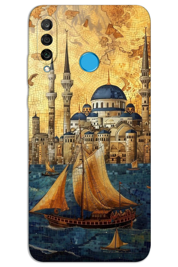 Huawei P30 Lite Case Hd Pattern Printed Back Cover - Sailboat Süleymaniye