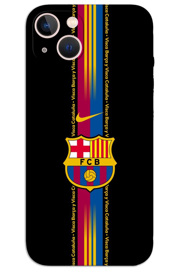 غطاء خلفي مطبوع بنمط HD لهاتف iPhone 15 - برشلونة