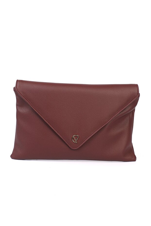 Gemma Envelope Clamshell Clutch Bag Claret Red
