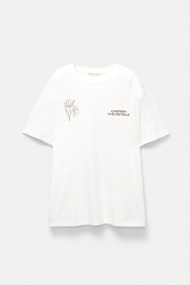 Vazo grafik baskılı tişört - 5