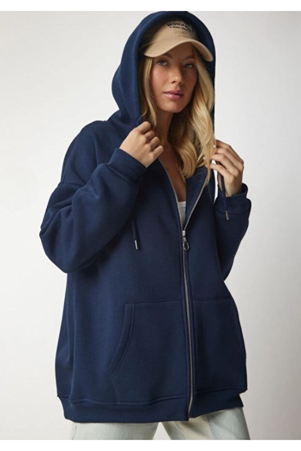 MOODAY Oversize Kapşonlu Hırka - 1