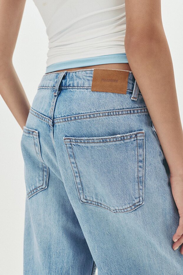 Orta bel baggy jean - 6