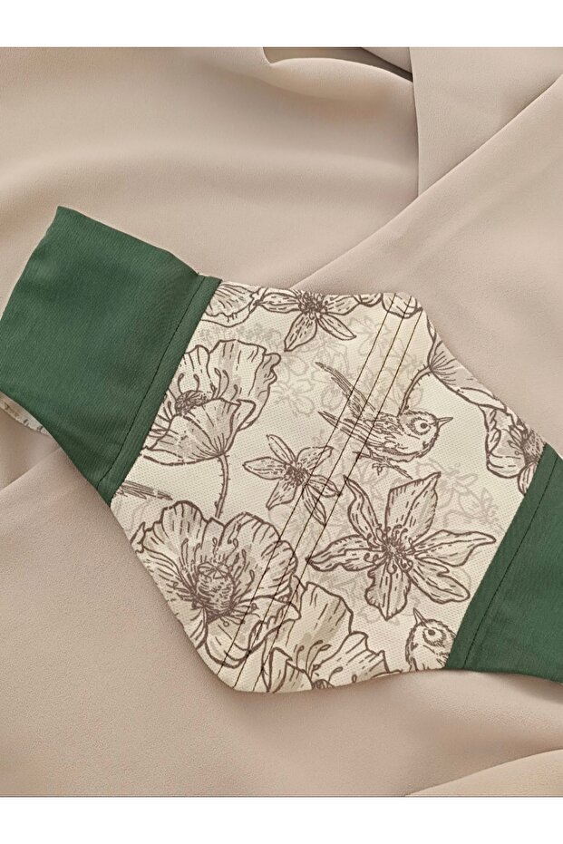 مشد الخصر منقوش على شكل زهرة الطيور - 3