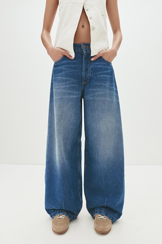 Dikişli baggy jean - 6