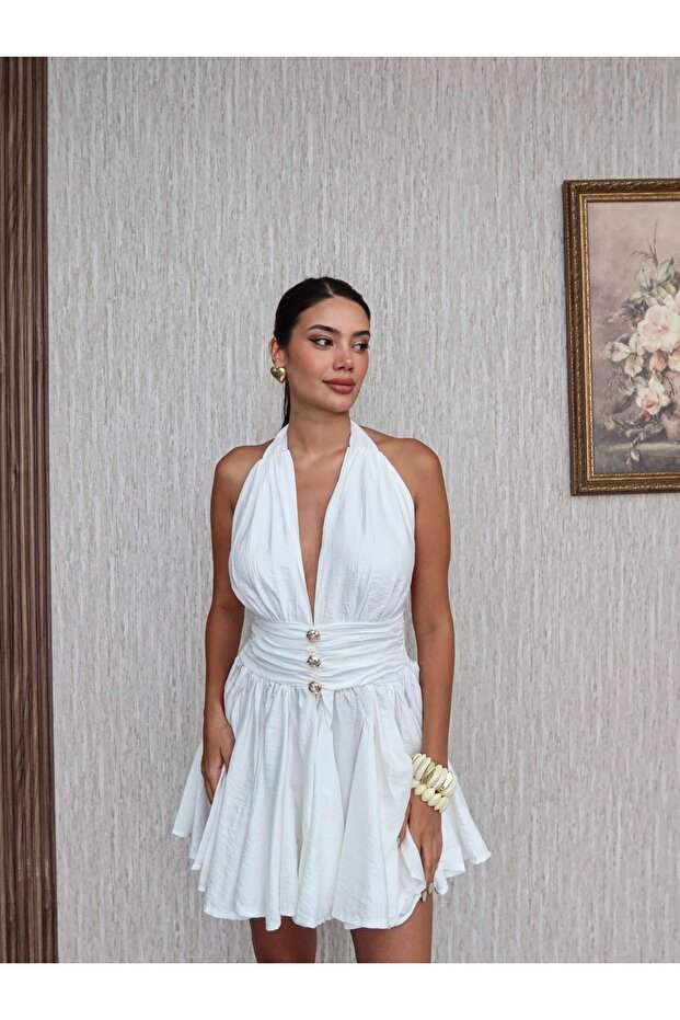 Rochie mini cu decolteu Halter - 2