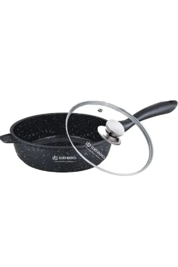 Frying pan with lid with marble coating, diameter 24 cm,