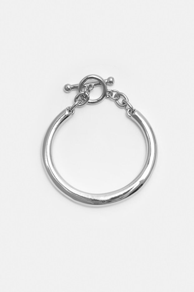 Zincir detaylı kelepçe bileklik - 4