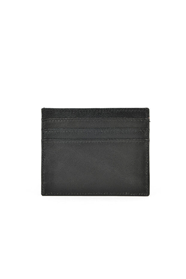 , Unisex Genuine Leather Card Holder 1539852Z05 Black