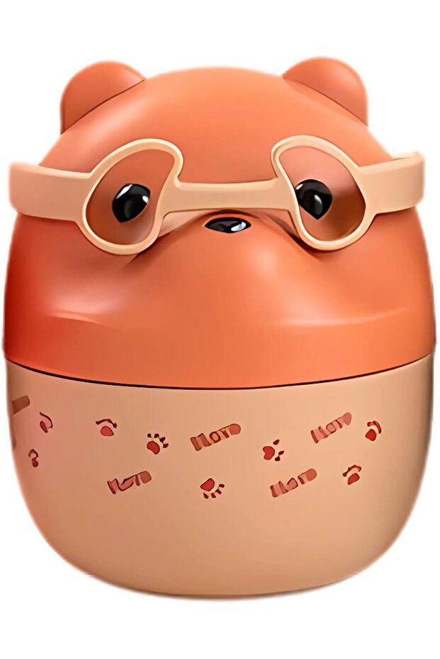Cute Bear Double Layer Lunch Box - 450ml, BPA-Free, Leakproof, Portable, Food Grade PP with C