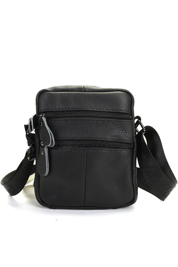 Borseta piele barbati neagra de umar
