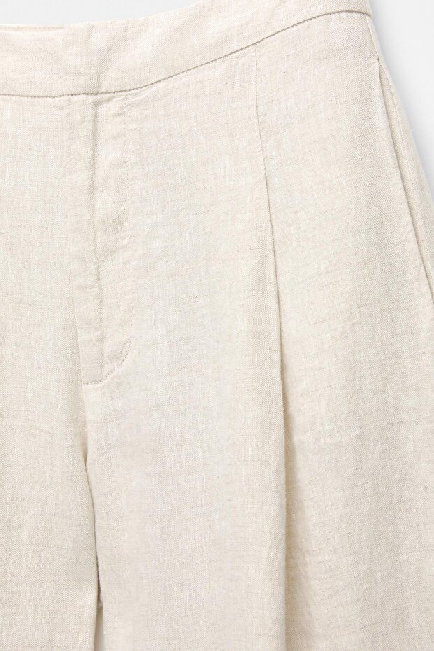 %100 keten pilili pantolon - 7