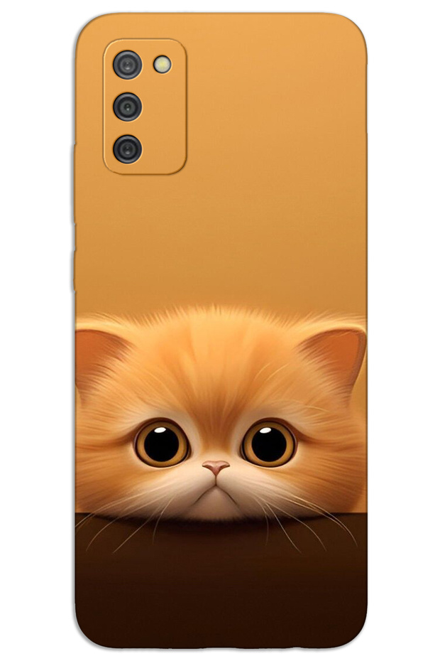 Samsung Galaxy A03S Case Hd Pattern Printed Back Cover - Yellow Kitten