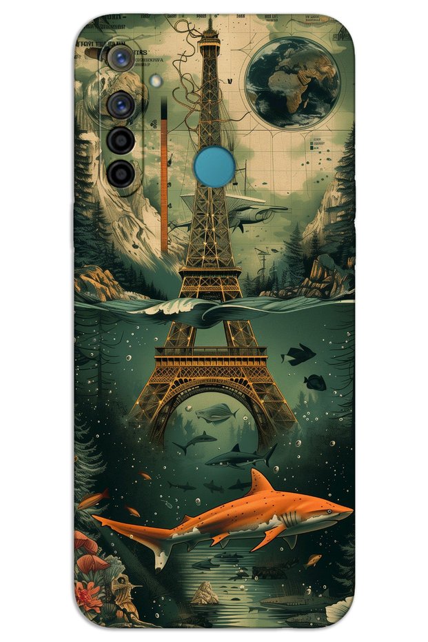 Realme 6I Case Hd Pattern Printed Back Cover - Art Eiffel Tower