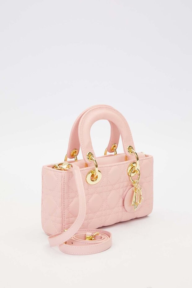 حقيبة يد مع إكسسوارات حزام سلسلة وردية - 3