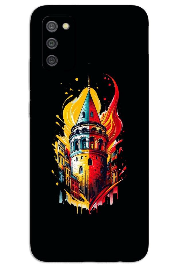 Samsung Galaxy A03S Case Hd Pattern Printed Back Cover - Yellow Red Galata