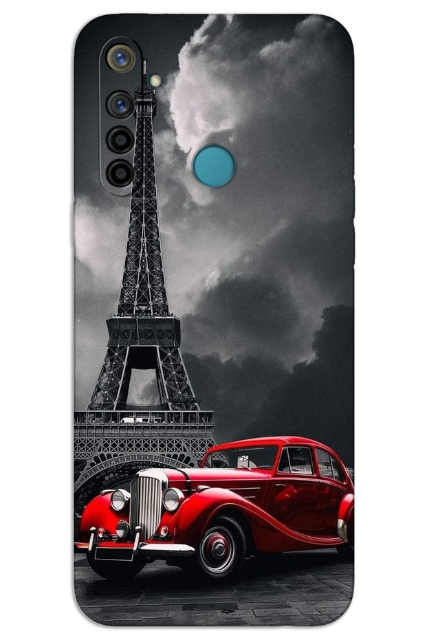 غطاء خلفي مطبوع بنمط HD لهاتف Realme 6i - برج إيفل البارد