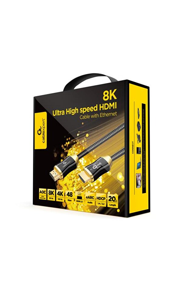 HDMI Cable Active Optical AOC Ultra High Speed with Ethernet, AOC Premium Series, 20m (Black - 3