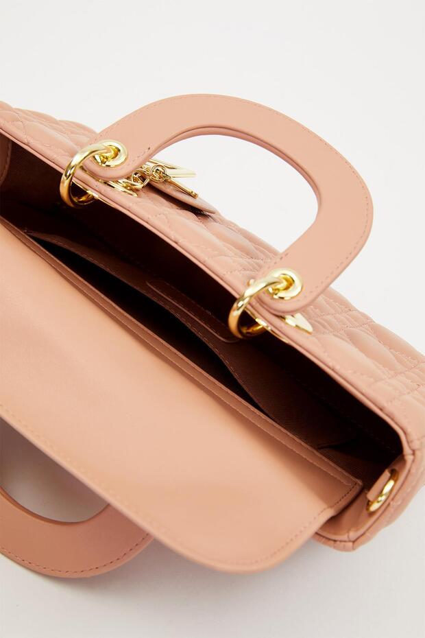 K.Pink Rectangular Model Handbag with Accessories - 6