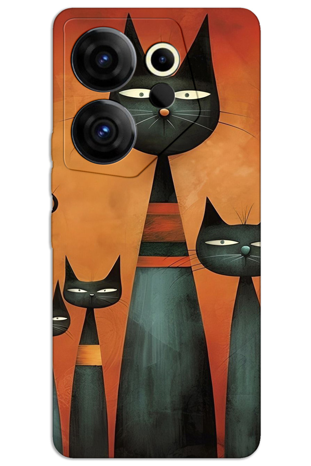 Tecno Camon 20 Premier 5g Case Hd Pattern Printed Back Cover - Art Cat