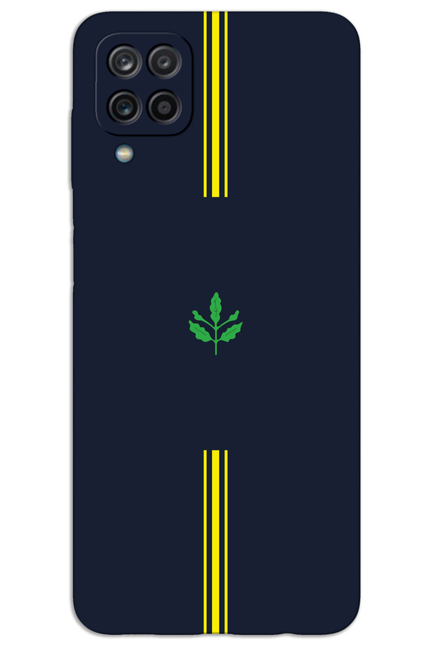 Samsung Galaxy A22 / M22 / M32 Case Hd Pattern Printed Back Cover - Yellow Navy Blue