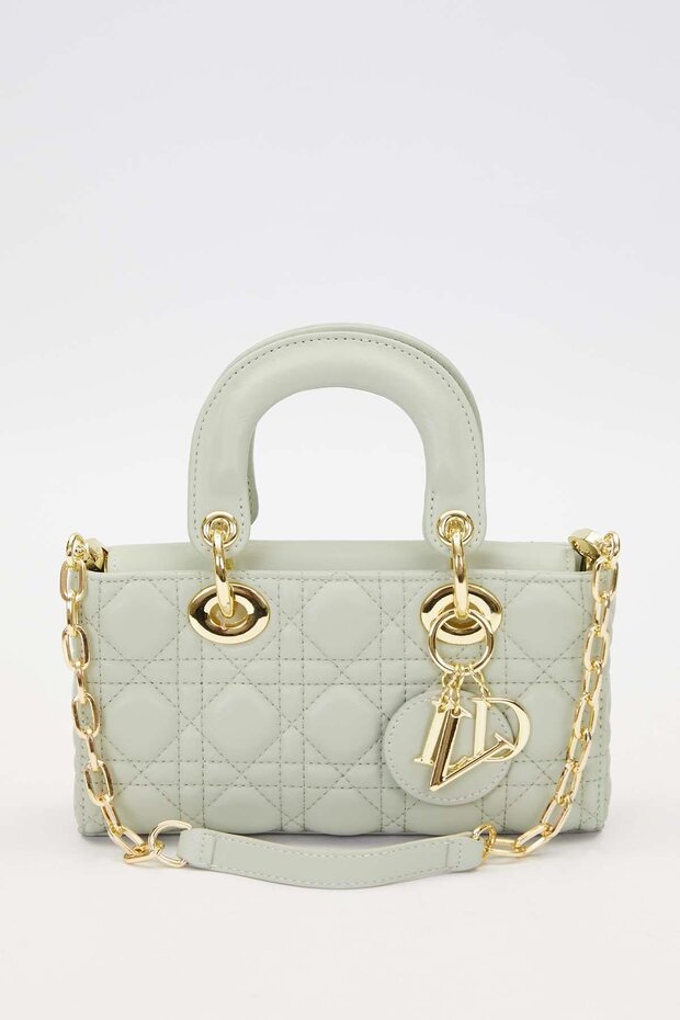 حقيبة يد مع إكسسوارات حزام سلسلة خضراء - 1