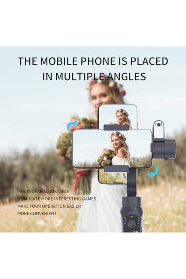 3-Axis Gimbal Stabilizer for iPhone 16 15 14 13 12 11 Pro Max Samsung s23 s22 A54 Android Smartphone - 6