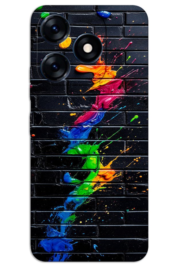 غطاء خلفي مطبوع بنمط HD لهاتف Tecno Spark 20 - فرشاة