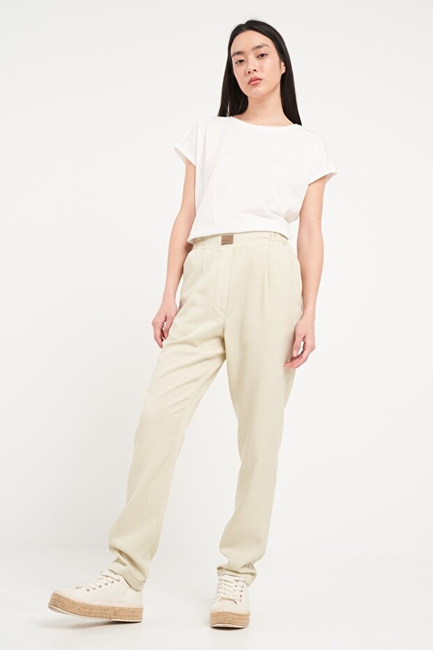 Women's solid color pants - 5