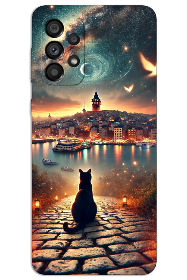 حافظة سامسونج جالاكسي A33 ذات غطاء خلفي مطبوع بنمط HD - Cat Galata