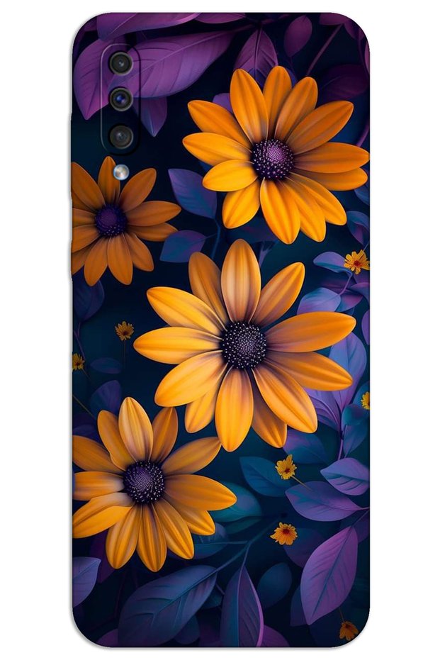 Samsung Galaxy A70 Case Hd Pattern Printed Back Cover - Yellow Flower